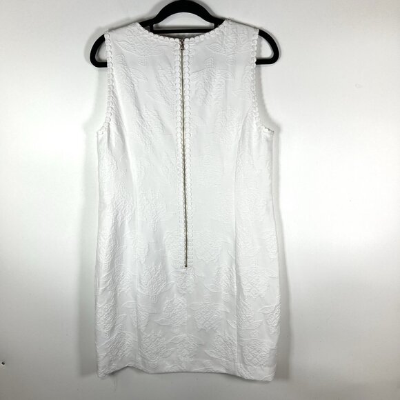 Lilly Pulitzer MILA STRETCH SHIFT DRESS White Turtle Pucker Jacquard Women’s 16 - Picture 9 of 12